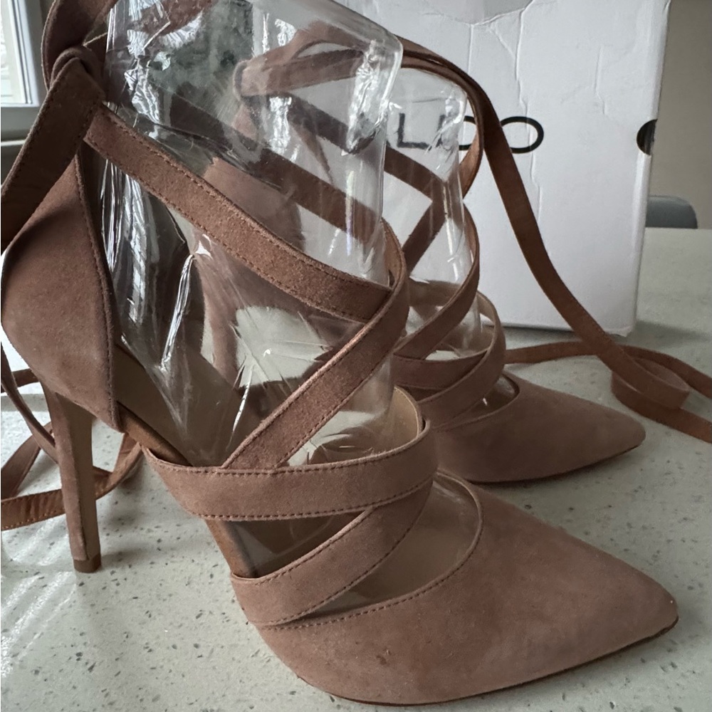 SOLD Aldo suede pumps beige Size 8